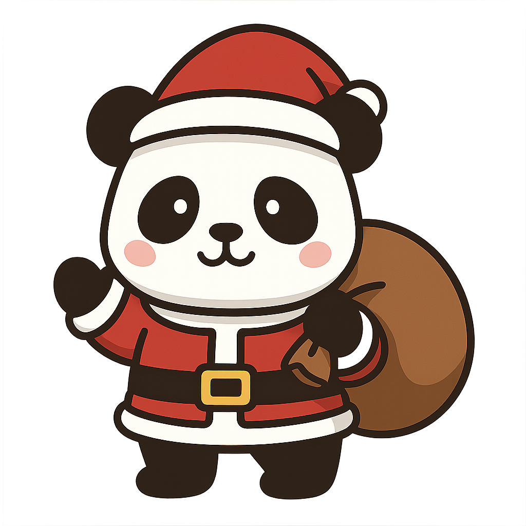 パンダサンタのフリーイラストです