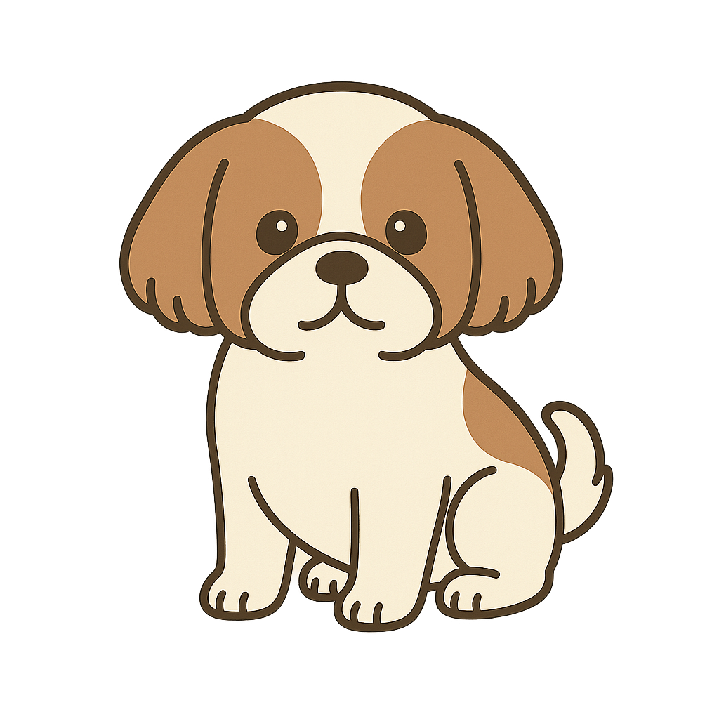 シーズーのフリーイラストです