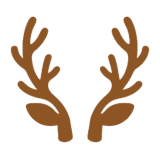 トナカイの角（カラー）のフリーイラストです