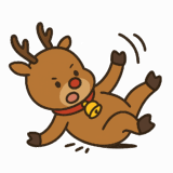 転んでるトナカイのフリーイラスト