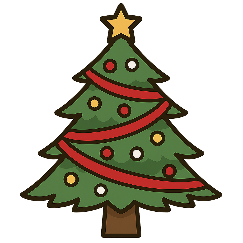 クリスマスツリーのフリーイラスト2です