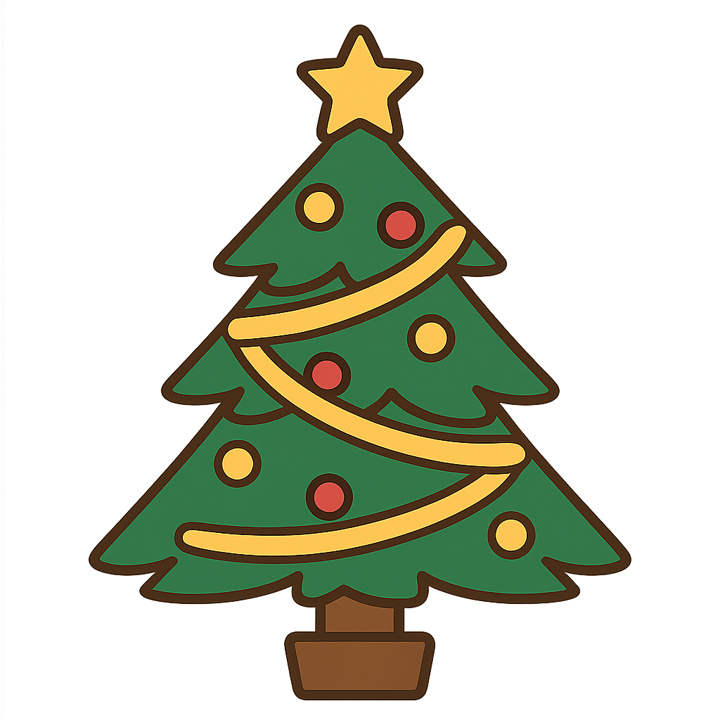 クリスマスツリーのフリーイラストです