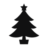 クリスマスのシルエット（フリーイラスト）です