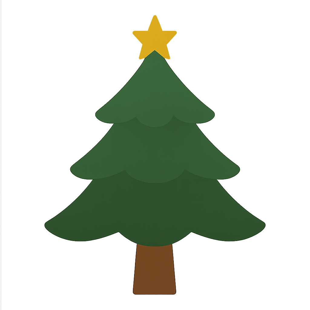 装飾のないクリスマスツリーのフリーイラストです