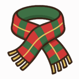 クリスマスっぽいマフラーのフリーイラストです