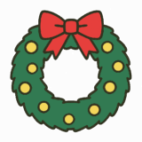 クリスマスリースのフリーイラスト