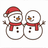 仲良し2人組！雪だるまのフリーイラストです
