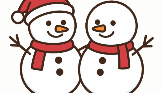 仲良し二人組「雪だるま」のイラスト