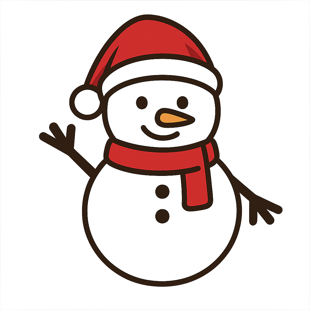 雪だるまのフリーイラストです