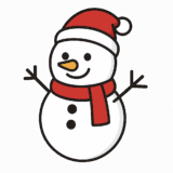 雪だるまのフリーイラストです