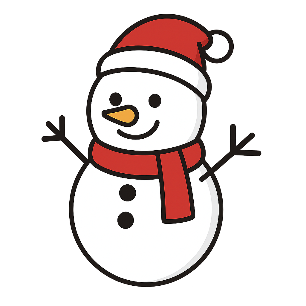 雪だるまのフリーイラストです