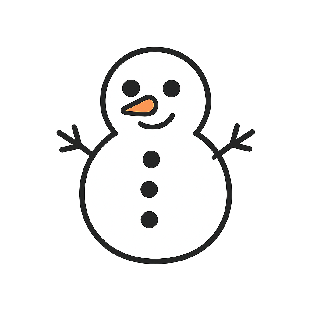 雪だるまのフリーイラストです