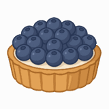 ブルーベリータルトケーキのイラストです（背景透過png）