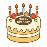 バースデーケーキのイラストです（背景透過png）