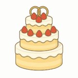 ウェディングケーキのイラストです（背景透過png）