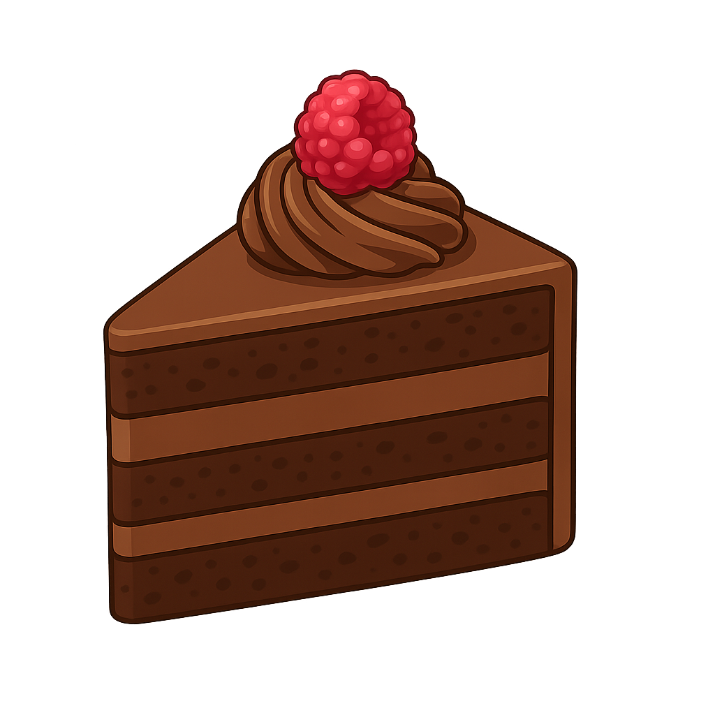 チョコレートケーキのイラストです（背景透過png）