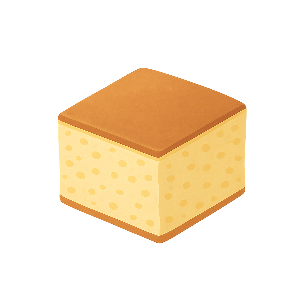 スポンジケーキのイラストです（背景透過png）