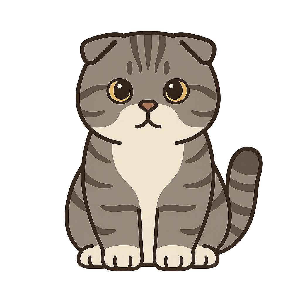 スコティッシュフォールドのフリーイラストです