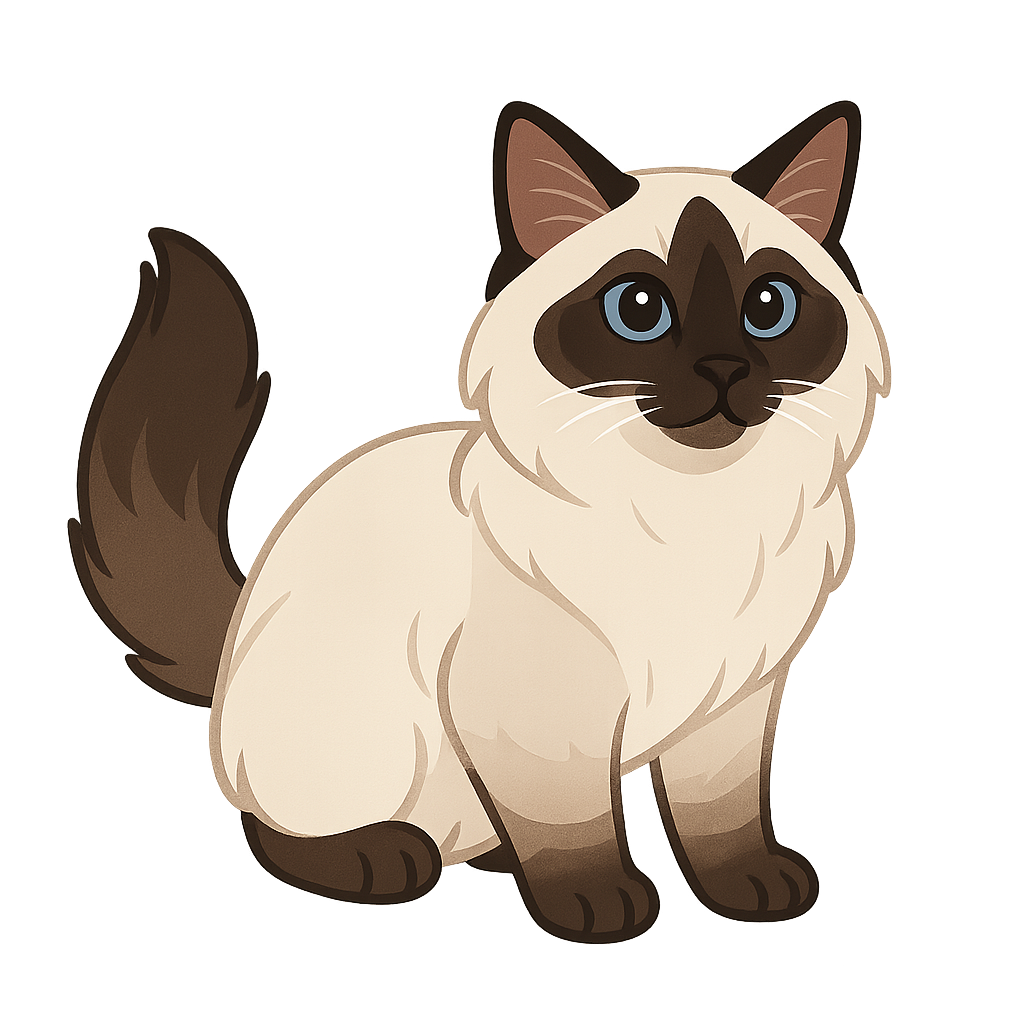 ラグドールのフリーイラストです