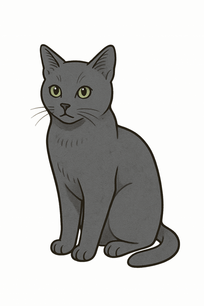 ロシアンブルーのフリーイラストです