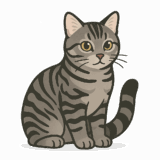 アメリカンショートヘアのフリーイラストです