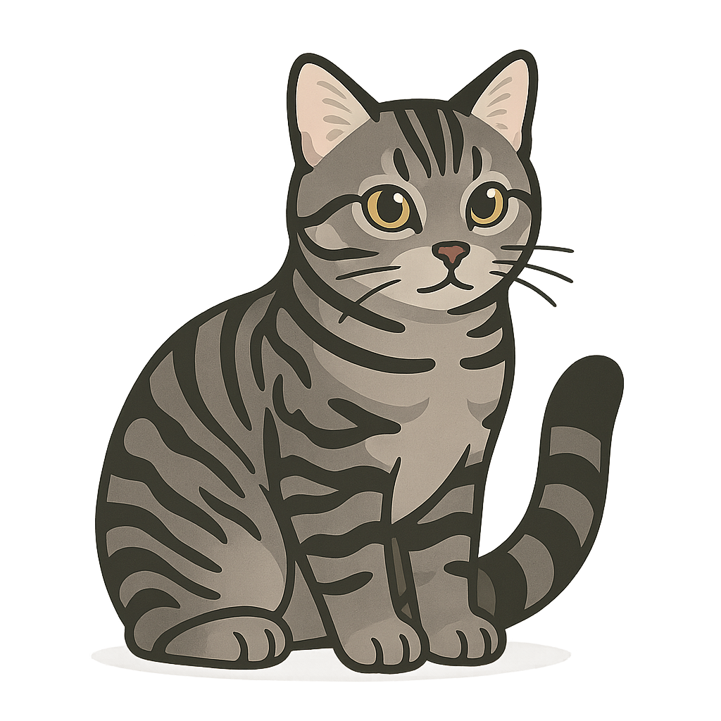 アメリカンショートヘアのフリーイラストです