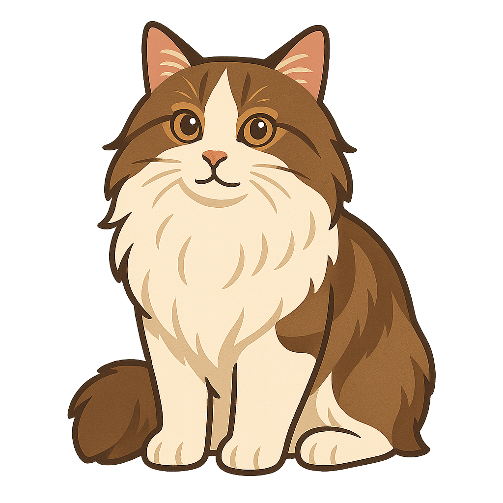 ノルウェージャンフォレストキャットのフリーイラストです