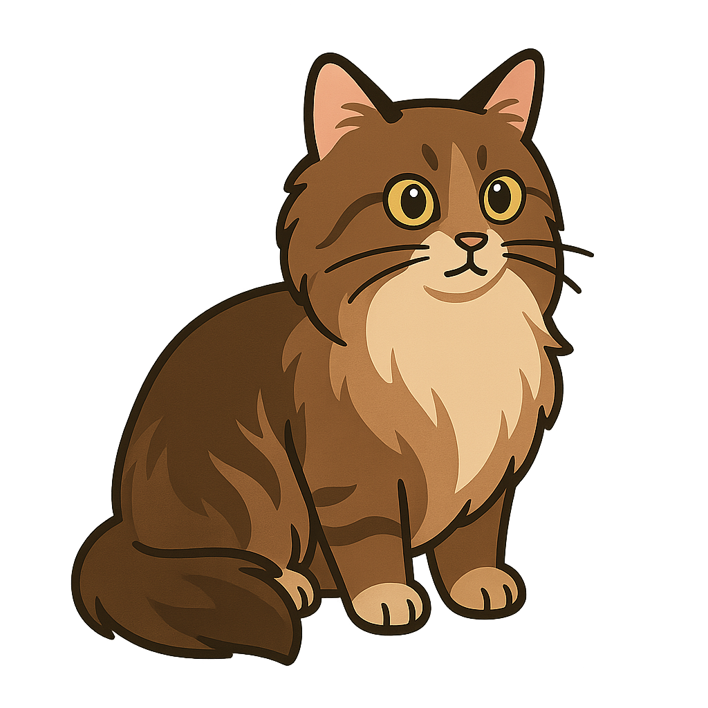 マンチカンロングヘアのフリーイラストです