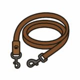 犬用「リード」のフリーイラストです