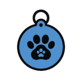 犬用「迷子札」をイメージしたフリーイラストです