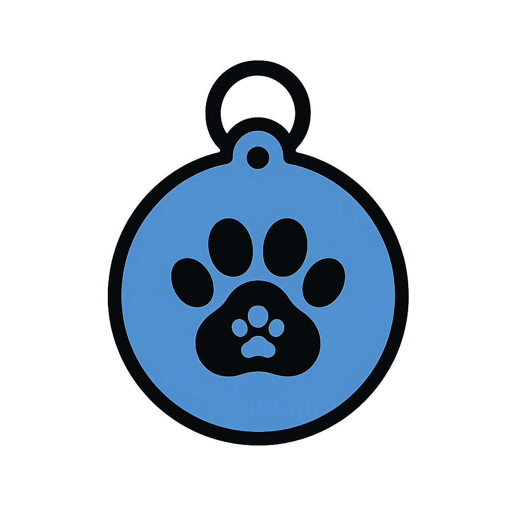 犬用「迷子札」をイメージしたフリーイラストです