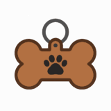 犬用「ネームタグ」のフリーイラストです