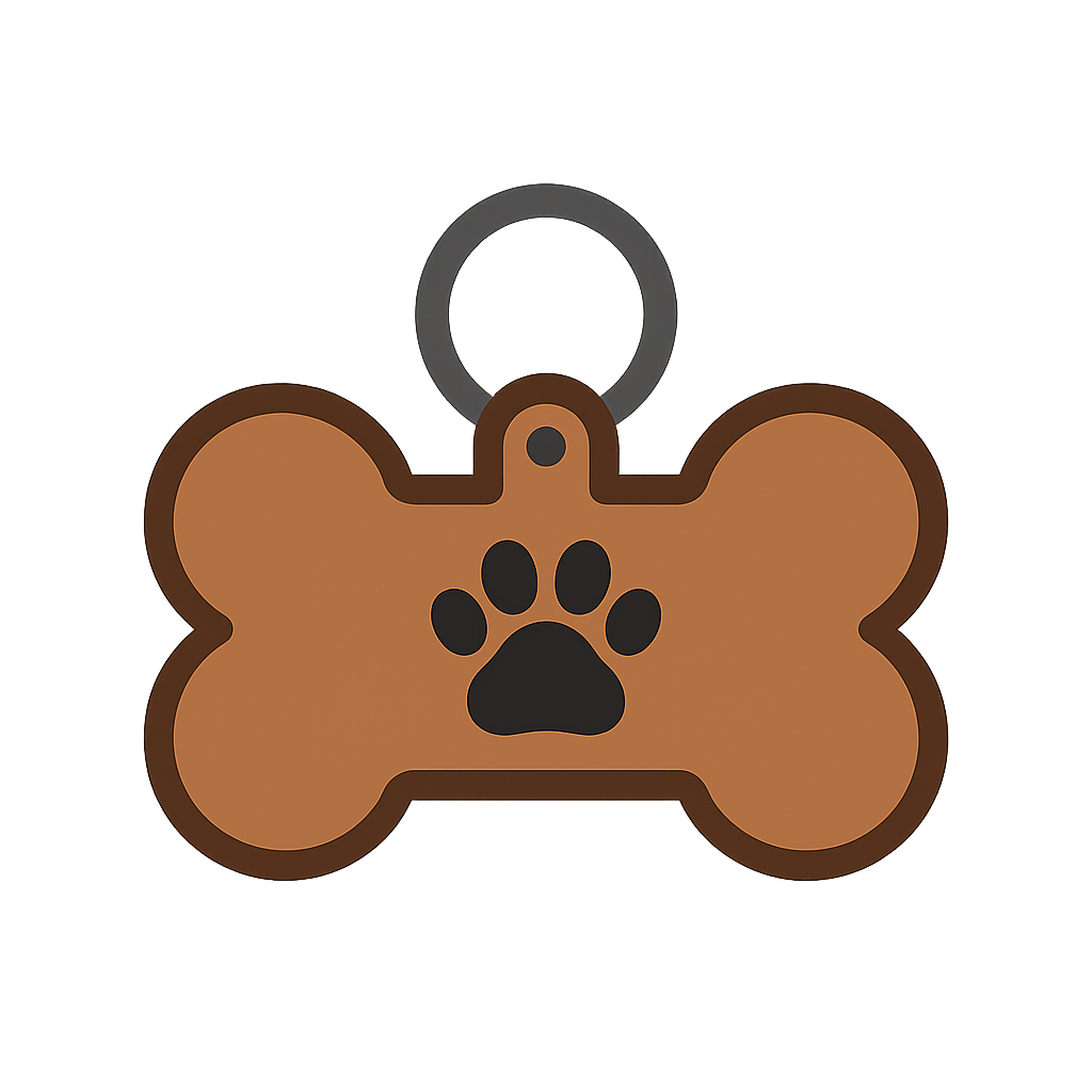 犬用「ネームタグ」のフリーイラストです