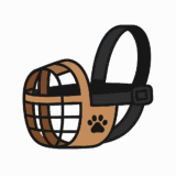 犬用「マズル（口輪）」のフリーイラストです