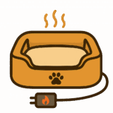 犬用「ヒーター付きベッド」のフリーイラストです
