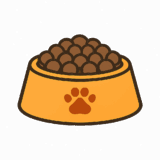 犬用「フードボウル（餌いれた）」のフリーイラストです