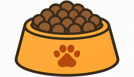 犬用「フードボウル（餌いれた）」のイラスト