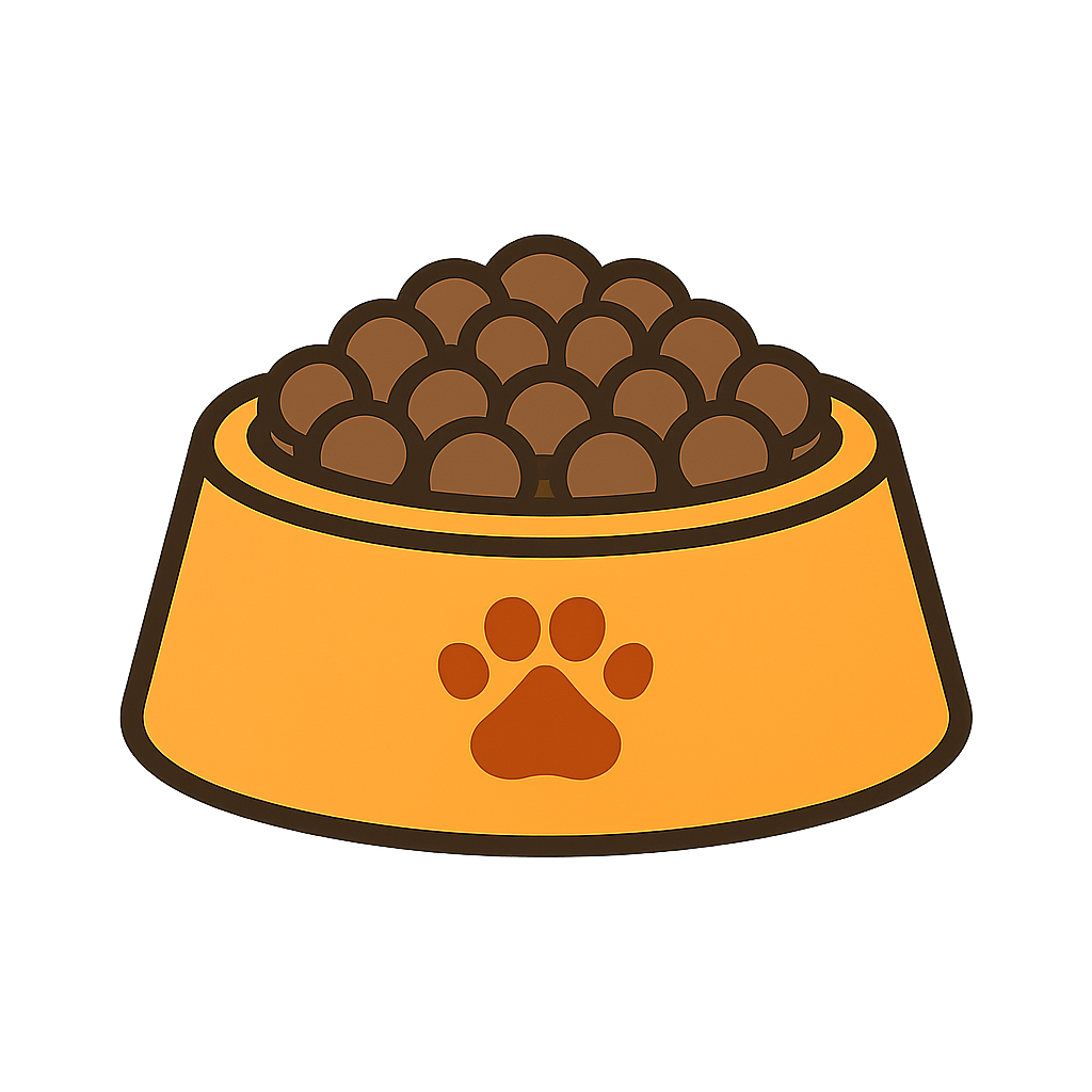 犬用「フードボウル（餌いれた）」のフリーイラストです