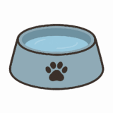 犬用「ウォーターボウルのフリーイラストです」