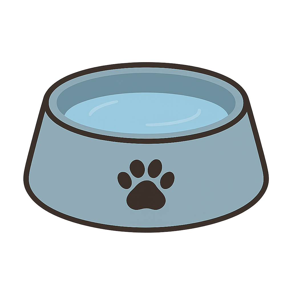 犬用「ウォーターボウルのフリーイラストです」