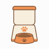 犬用「自動給餌器」をイメージしたフリーイラストです