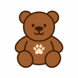 犬が遊ぶための「クマのぬいぐるみ」のフリーイラストです