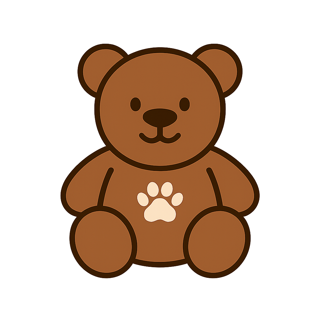 犬が遊ぶための「クマのぬいぐるみ」のフリーイラストです