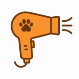 犬用のドライヤーのフリーイラストです