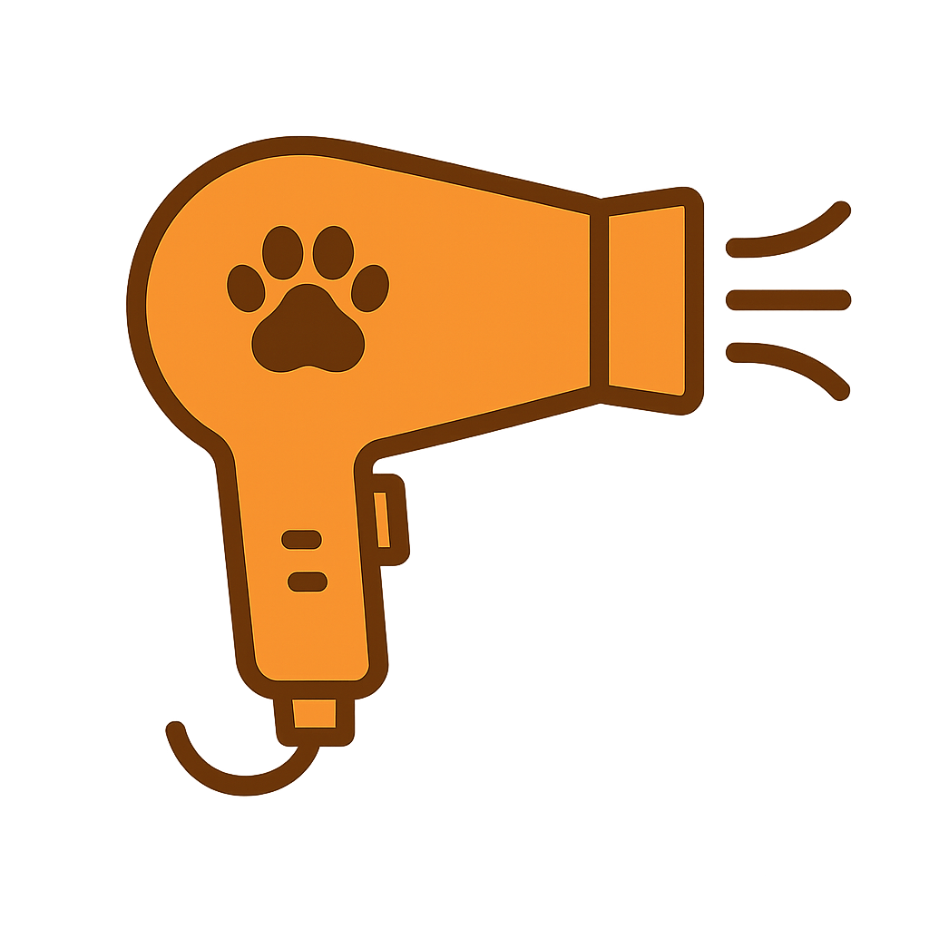 犬用のドライヤーのフリーイラストです