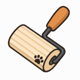 犬用「毛取りローラー」「カーペットクリーナー」のフリーイラストです