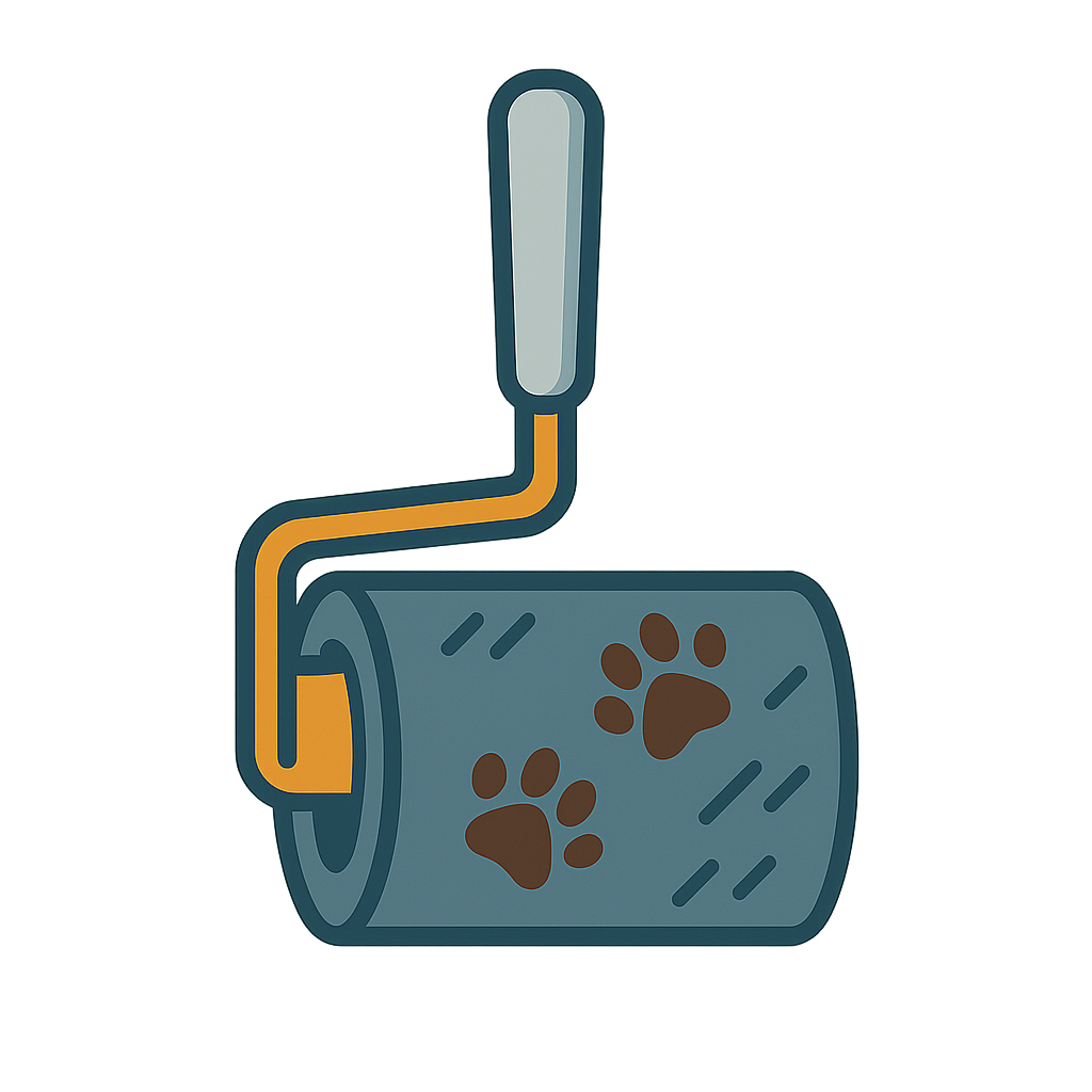 犬用「毛取りローラー」「カーペットクリーナー」のフリーイラストです