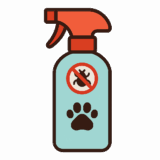 犬用「虫除けスプレー」のフリーイラストです