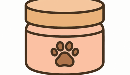 犬用「保湿」「肉球」クリームなどのイラスト