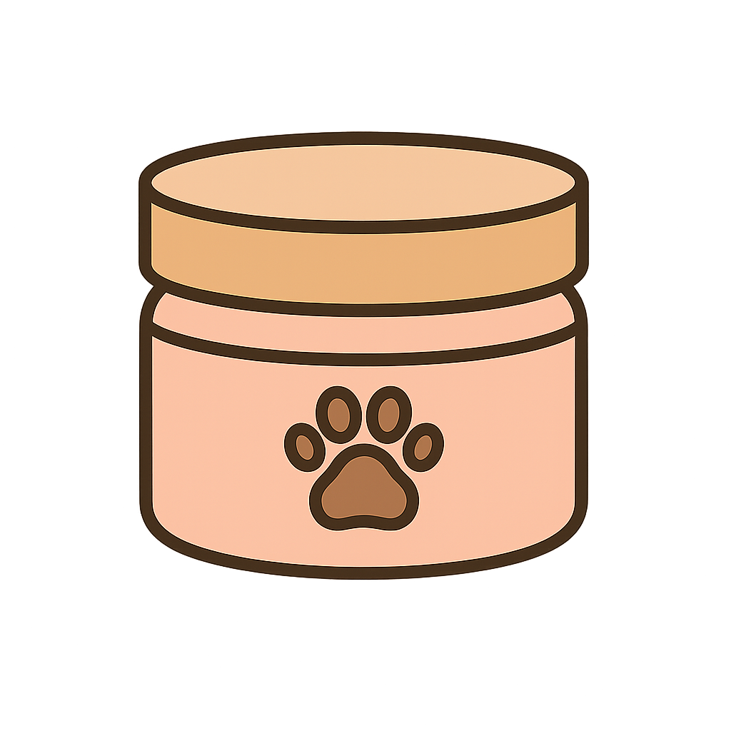 犬用「保湿」「肉球」クリームなどのフリーイラストです